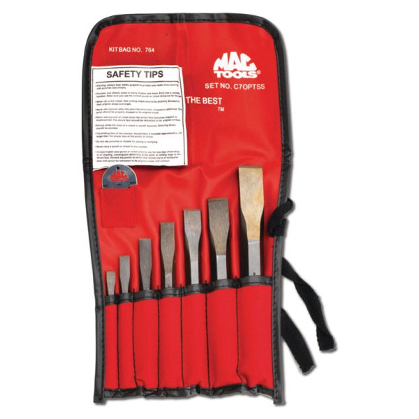 7-PC. Flat Tip Chisel Set with Gauge Supply - Image 2