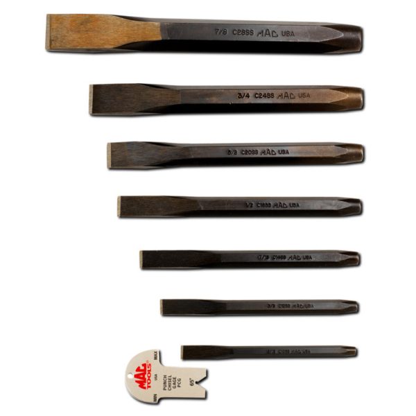 7-PC. Flat Tip Chisel Set with Gauge Supply
